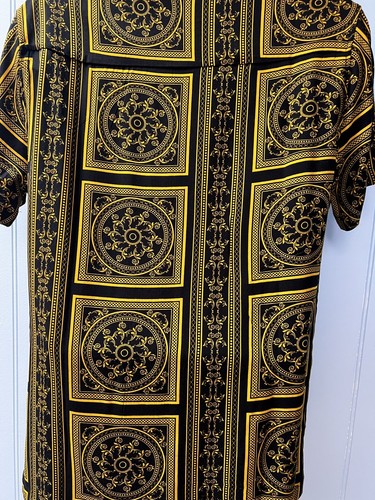 Level Ten Short Sleeve Black Gold Men's Button Up Shirt Size S - Picture 6 of 10