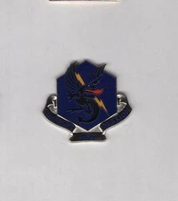 US Army 83rd Chemical Bn crest DUI badge ~1.25" clutchback c/b V-21