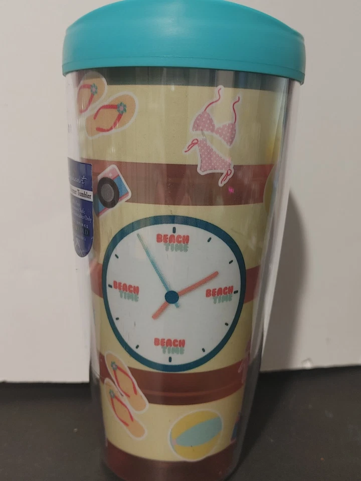 4 PC SET Freeheart Signature Hot/ Cold Tumbler with Aqua Lid Camping time!!! - Image 3 of 4