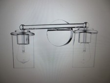 Thayer 16 in. 2-Light Chrome Vanity Light with Clear Glass Shade