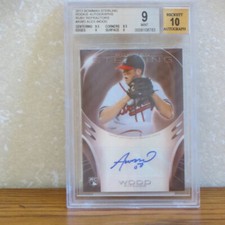 2013 Bowman Sterling Rookie Autos Ruby Refractor Alex Wood Card BGS 9 Auto 10.