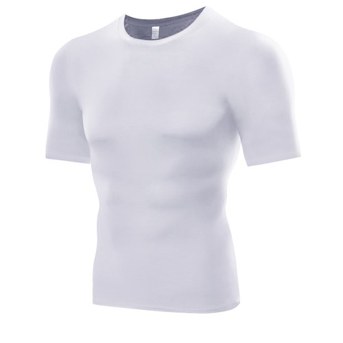 Mens Compression Fitness Shirt Top Short Sleeve Sportswear Quick Dry Gym Fitness - Picture 14 of 27