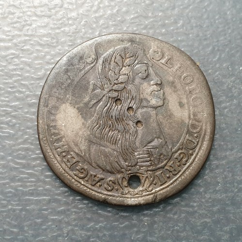 HUNGRIA AUSTRIA LEOPOLD I 15 KREUZER 1667 KB KREMNITZ AGUJERO - HOLED - Picture 2 of 2