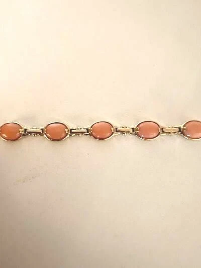 G1N con etiquetas VENTA ESPECIAL DAMAS ORO AMARILLO 14K CORAL ESLABÓN PULSERA 7 Foto 2 de 4
