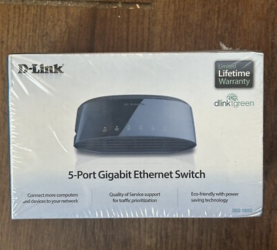 D-Link (DGS-1005G) 5-Ports External Ethernet Switch NEW SEALED
