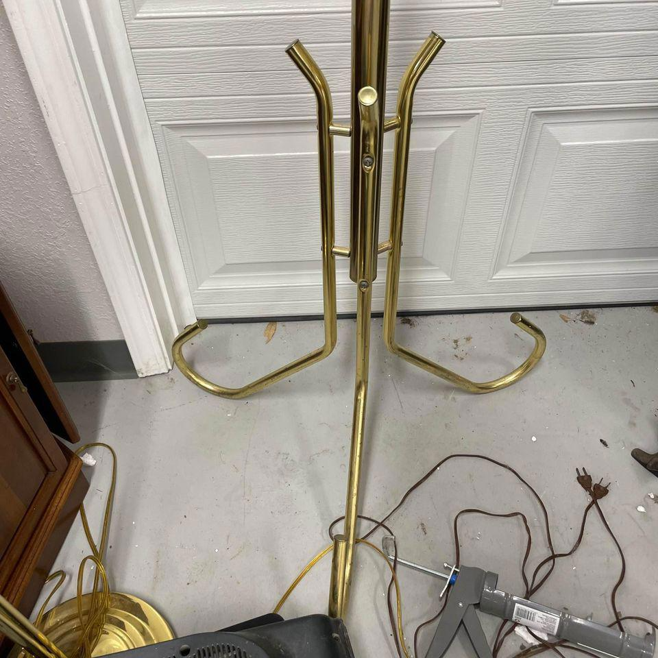 Beautiful MCM Gold Metal Coat Rack Hanger 72” Tall HN eBay