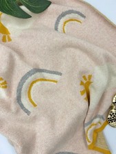 Newborn baby blankets - Rainbow print - Pink Colour - 100 Cotton