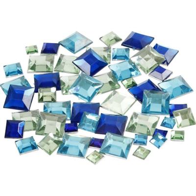360 x verschiedene Größen blau Harmonie quadratische Strasssteine flache Rückseite Kartenherstellung Handwerk