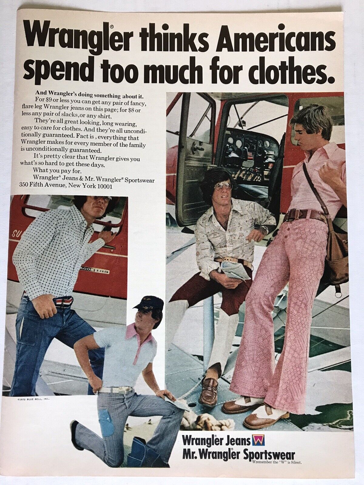 Vintage Men's Wrangler Jeans Print Ad 1970s Fashion, Style, Bell Bottoms,  Guys | eBay