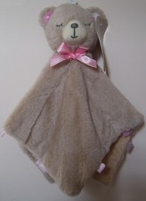 Girls Kelly Baby Brown Pink Bear Taggies Rattle Baby Security Blanket Lovey