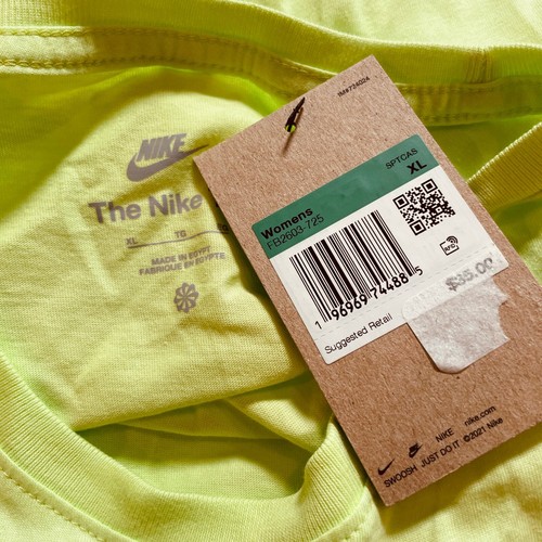 Nike Women's Long-Sleeve T-Shirt - Light Lemon Twist/white XL - Picture 7 of 8
