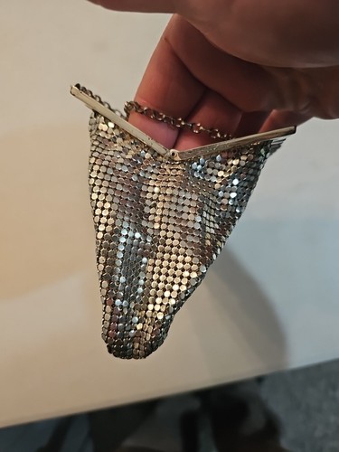 Vtg Whiting & Davis Silver Tone Mesh Evening Bag Purse Clutch w Rhinestone Clasp - Picture 23 of 24