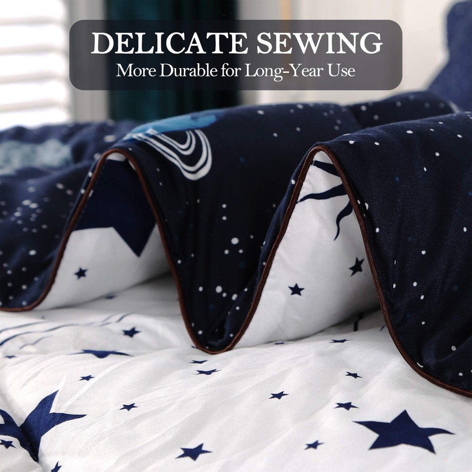 ENJOHOS Space Bedding Comforter Set Twin Size for College Boy, 3 Pieces