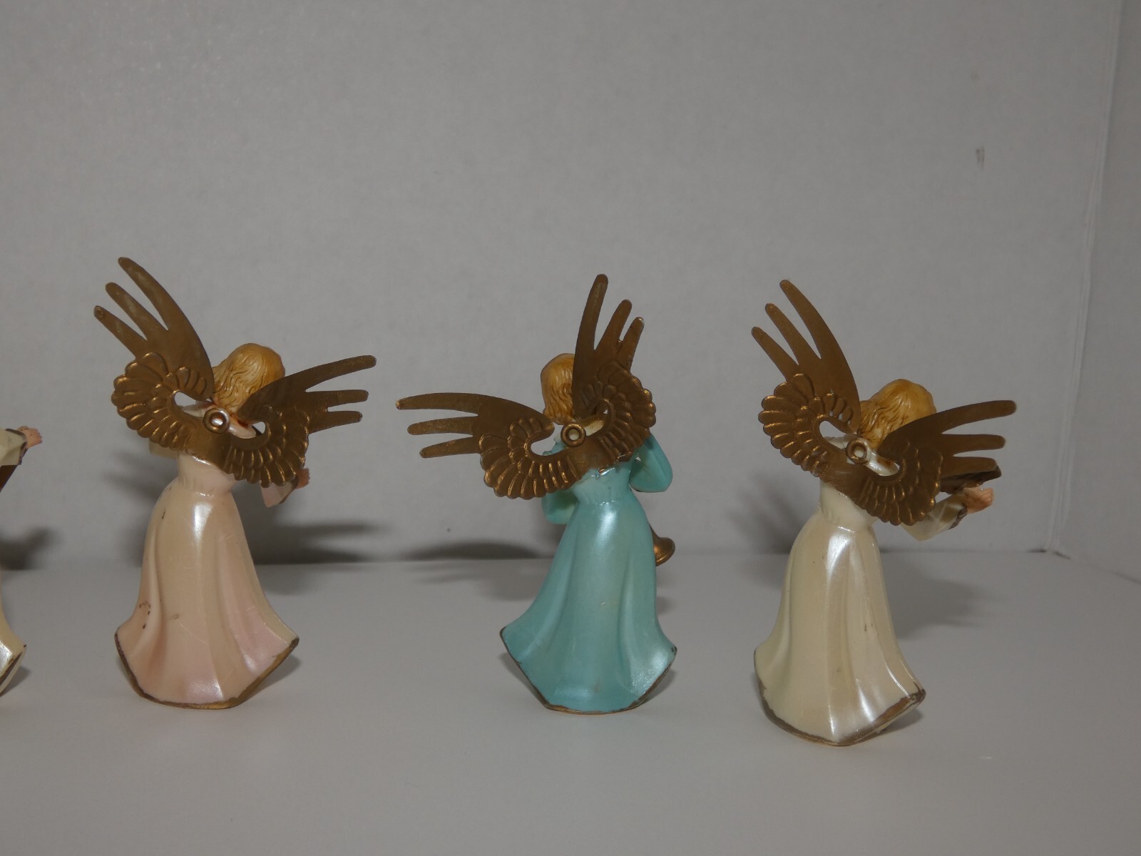 Vtg Mini Angel Band Plastic Christmas Figurines Ornaments Hong Kong 3