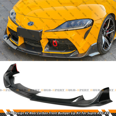 For 2020-26 Toyota Supra A90 A91 MK5 CTM Design V2 Carbon Fiber Front Bumper Lip