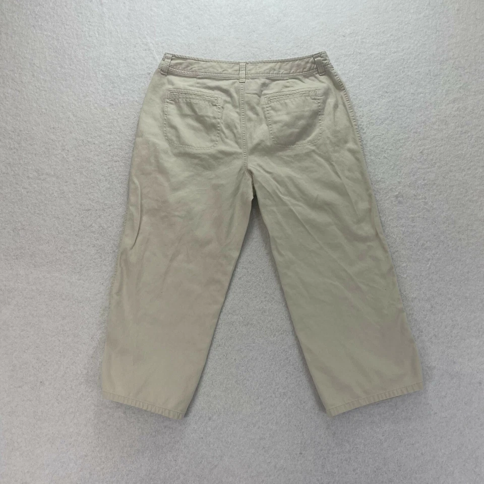 Calça capri Allison Brittney feminina tamanho 10 bege algodão 30x21 - Imagem 2 de 4