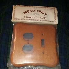 New Cherry Wood Light Switch Wall Plate 2 Gang switch & receptacle combination