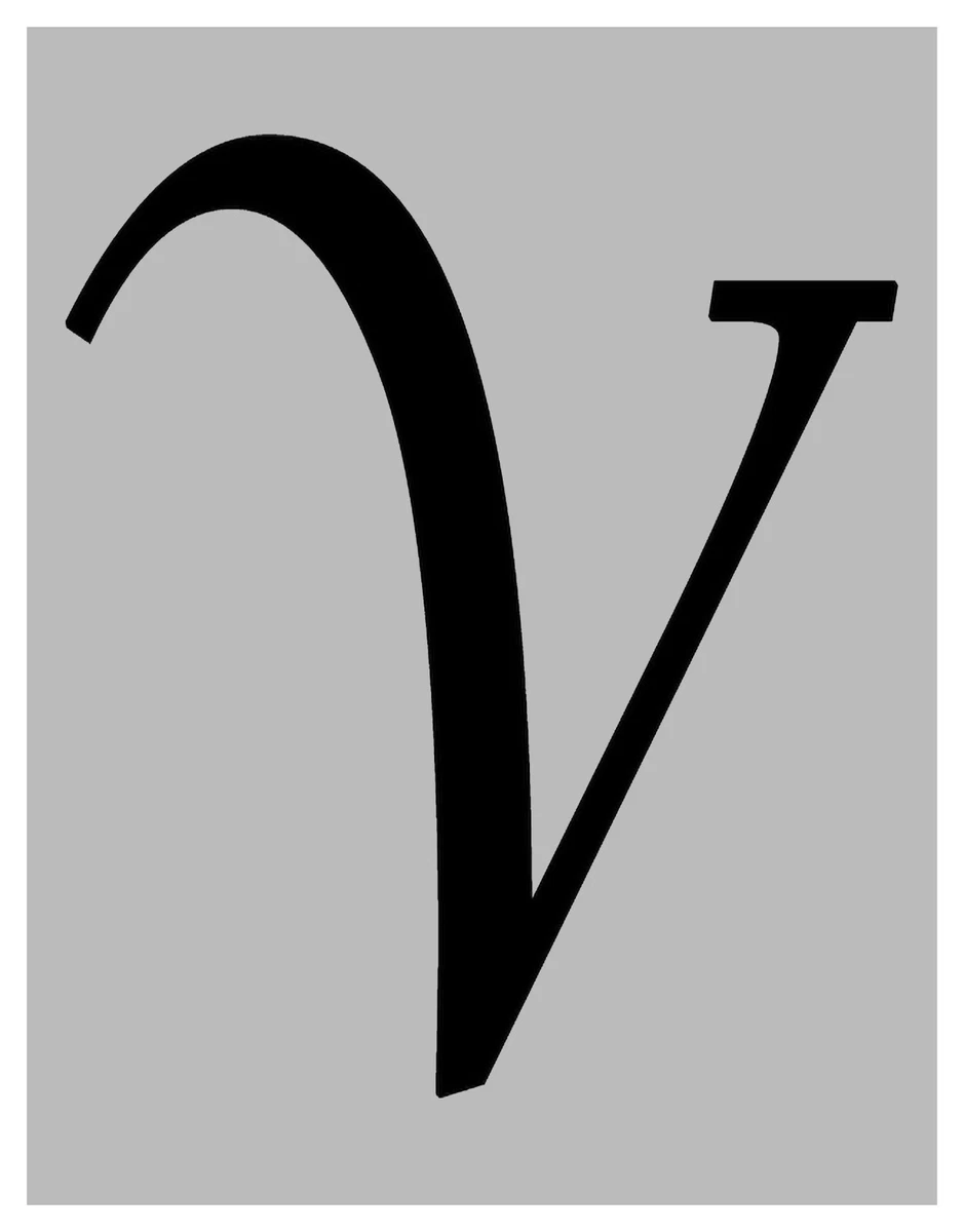 Calligraphy Monogram Initial 9" Tall Alphabet Letter V Stencil on 11 x 8.5  Sheet | eBay