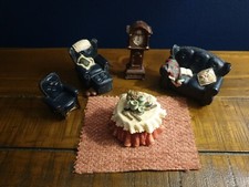 Vintage Avon Victorian Memories Collection Hand-Painted Dollhouse Set Sofa