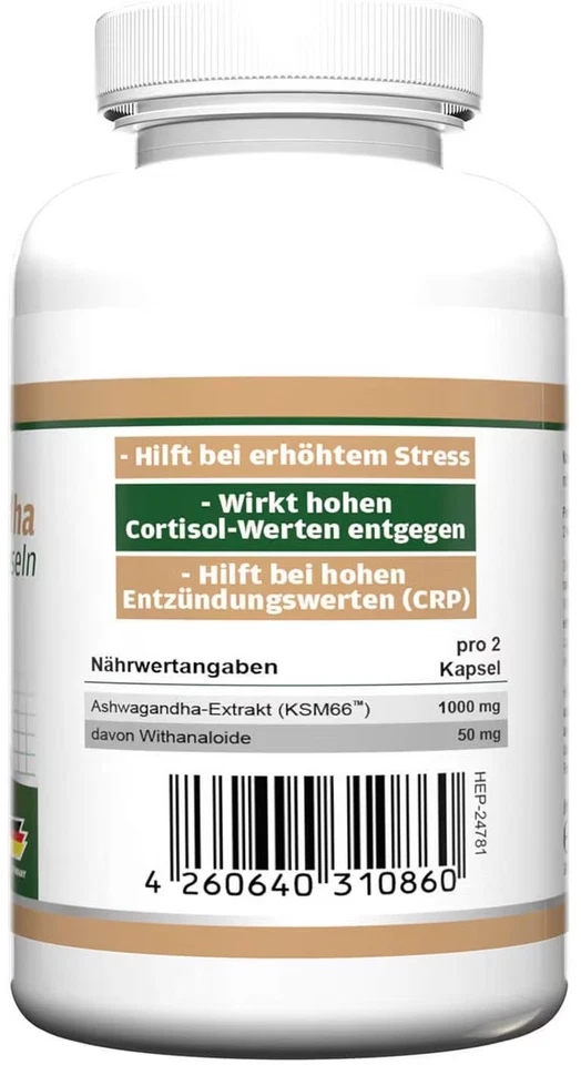 ZEC+ Health+ Ashwagandha (mit KSM-66), 90 Kapseln Dose - Bild 2 von 4