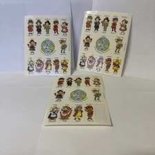 Vintage Hallmark Kids Hello from Around the World Stickers 2 full sheets + 1 par