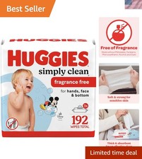 Unscented Huggies Baby Diaper Wipes - Hypoallergenic, 192 Gentle Wipes Total