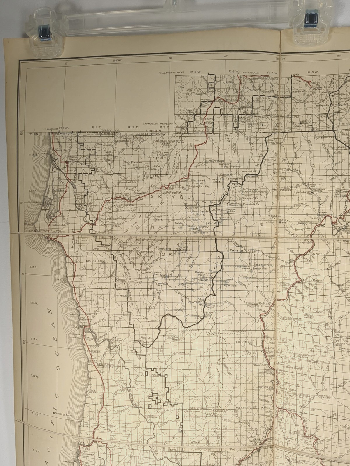 1925 Klamath National Agriculture Forest Map CA OR Mt Diablo Humboldt Willamette