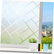 Window Privacy Film with 3 Installation Tools, 17.5 Inch X 6.5 Feet Rectangles
