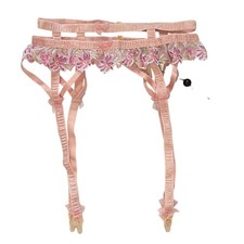 For Love Lemons Floral Lace Garter Belt Pink Size Small NEW