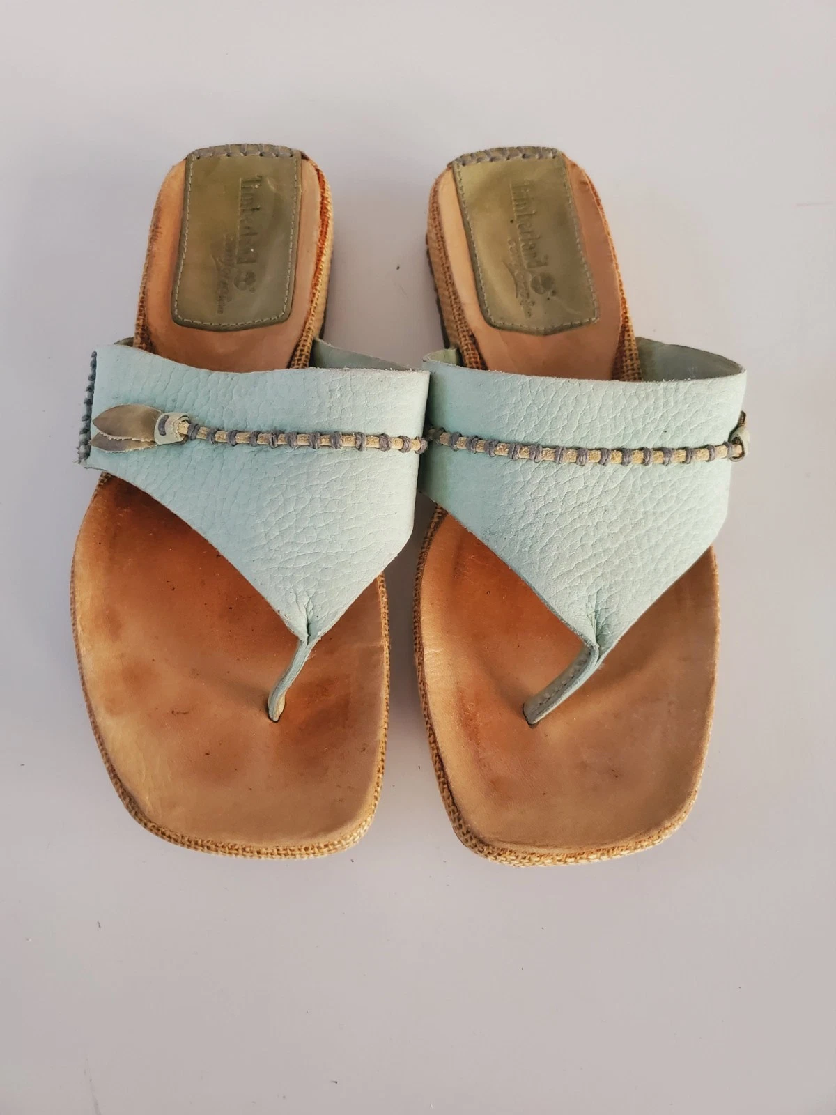 Sandali Timberland Comforia System Lt blu pelle ciottolata tanga taglia 6 5 donna