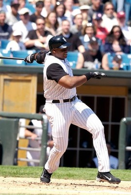 Frank Thomas Chicago White Sox bats v the Minnesota Twins at a MLB- 2004 Photo 3