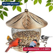MYITYARD Bird Feeder for Outdoors Hanging, Heavy Duty Metal Wild Bird Feeders, 3