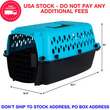 Hard Sided Pet Carrier 19 in Small Dog Cat Travel Kennel Airline Approved Blue