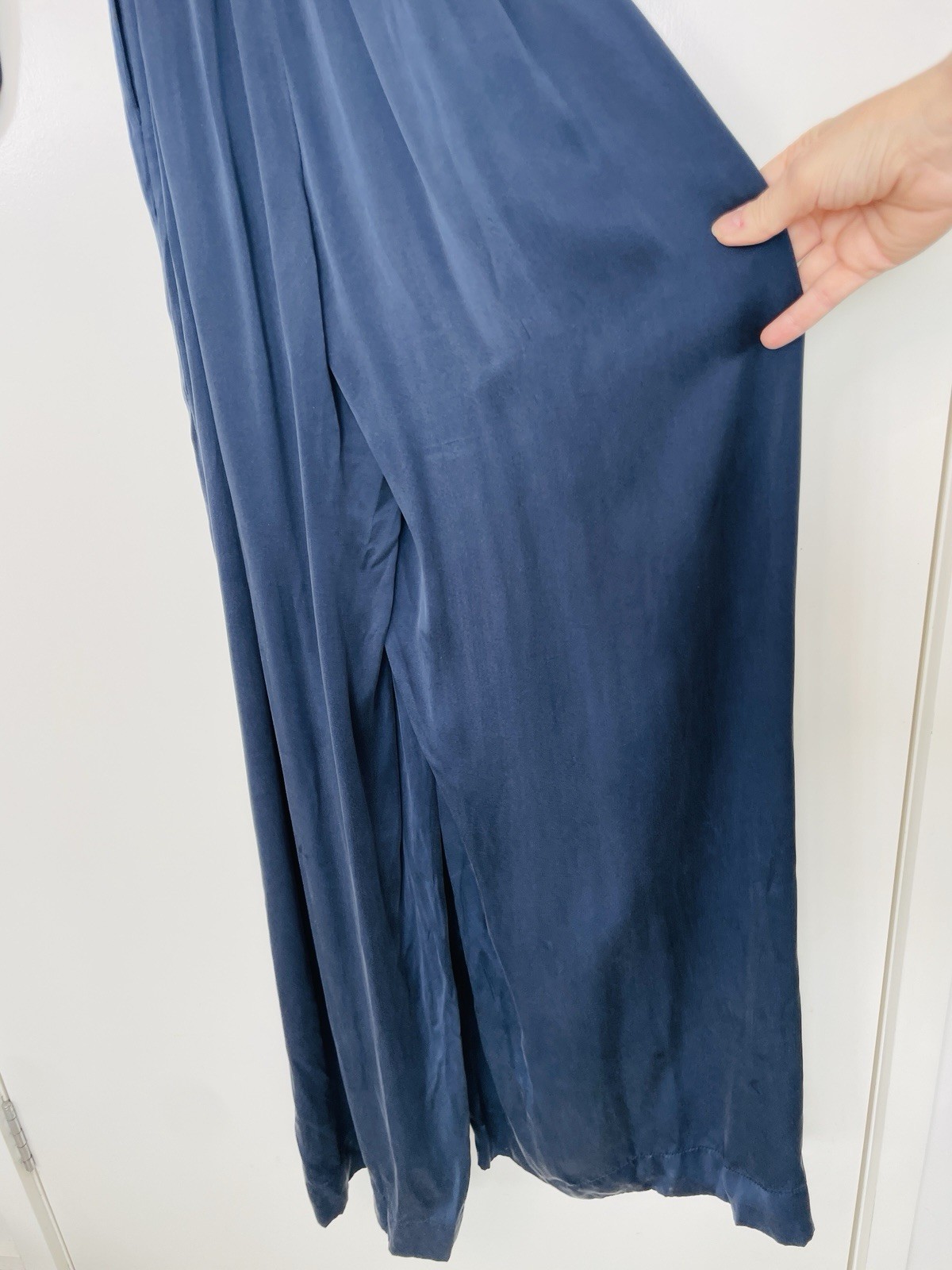 Zimmermann Jumpsuit Size 0 AU 8/US 4 Sueded Silk Indigo Wide Leg Belted Elegant