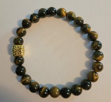 Genuine Tiger's Eye 8mm Beaded Healing Chakra Protection Bracelet Men Or Women