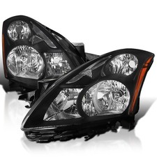 Black Headlights For 2010-2012 Nissan Altima Sedan Pair Headlight Lamp Assembly