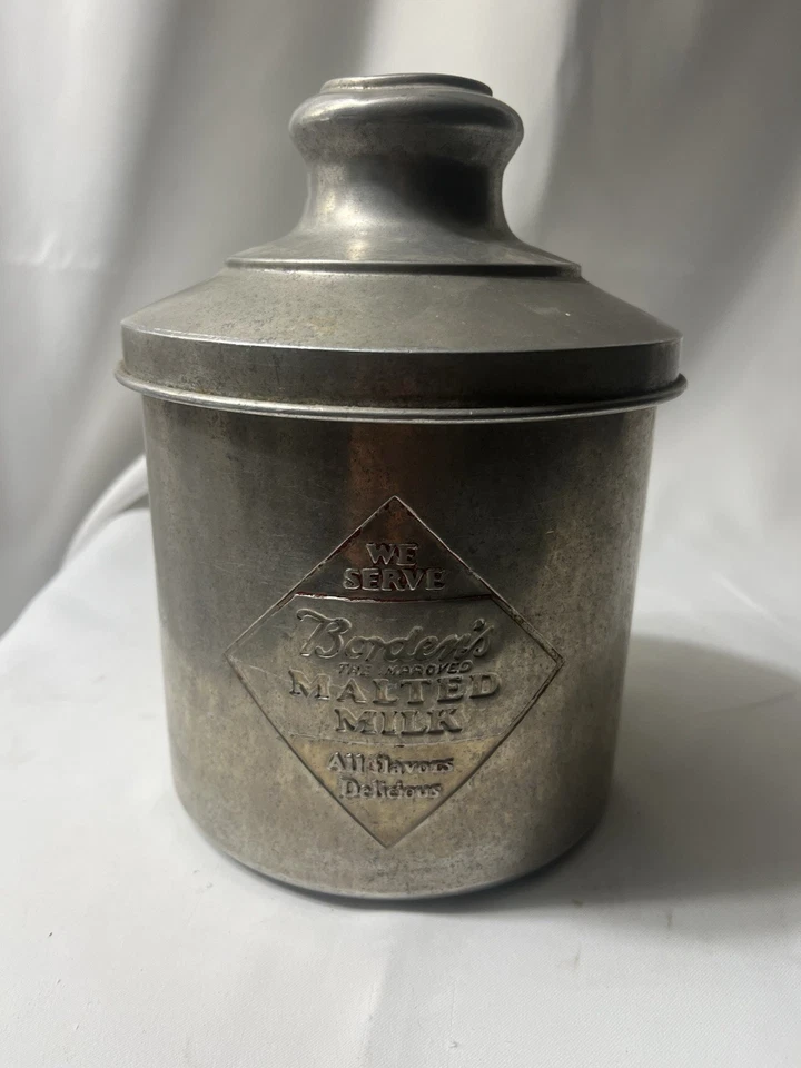 Оригинальная алюминиевая канистра для солодового молока Borden's 1950-е - Изображение 3 из 4
