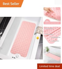 Bathtub Mats for Shower Tub Non-Slip Bath Mat 39 x 16 Inch Extra Long Shower ...