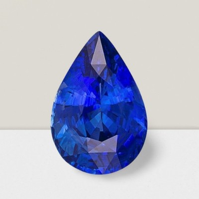 Blue Sapphire Pear Cut Gemstone 2.2 Cts - 9x6 mm Flawless Loose Gem #