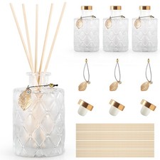 Glass Reed Diffusers Bottles for Home, Diffuser Bottles with 20PCS Reed Diffu...