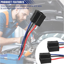 2PCS H4 Wiring Harness Headlight Connector, 3 Wire Way Male Power Plug Replac...