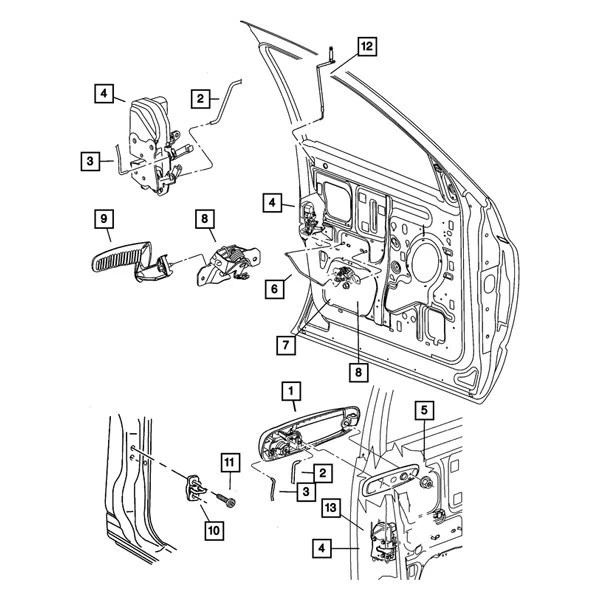 For Dodge Ram 3500 2003-2010 Dodge 55372853AB Front Left Door Latch Assembly Foto 4 de 4