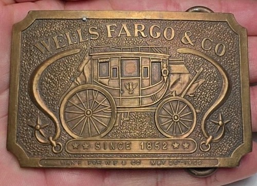 Antique Wells Fargo Brass Belt Buckle Tiffany & Co
