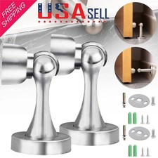 2-Pack Stainless Steel Magnetic Door Stop Holder W/Screws Safety Guard for Doors