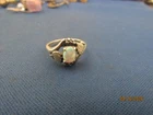 VINTAGE STERLING SILVER OPAL LEAF SIGNED WM RING