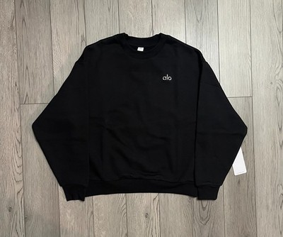 Size XS - Alo Yoga Black Accolade Crewneck Sweatshirt (FREE & FAST SHIPPING)