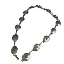 Vintage Sterling Silver Turquoise Concho Belt STERMEX 39"
