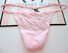 VICTORIA'S SECRET Cotton V-String Thong Panty S M L XL Pink Shine FREE SHIP 4 