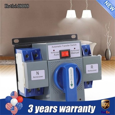 63A ATS Dual Power Automatic Transfer Switch for Generator Changeover Switch 2P