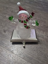Picture Frame Christmas Stocking Holder Changing Lights Snowman  Penguin